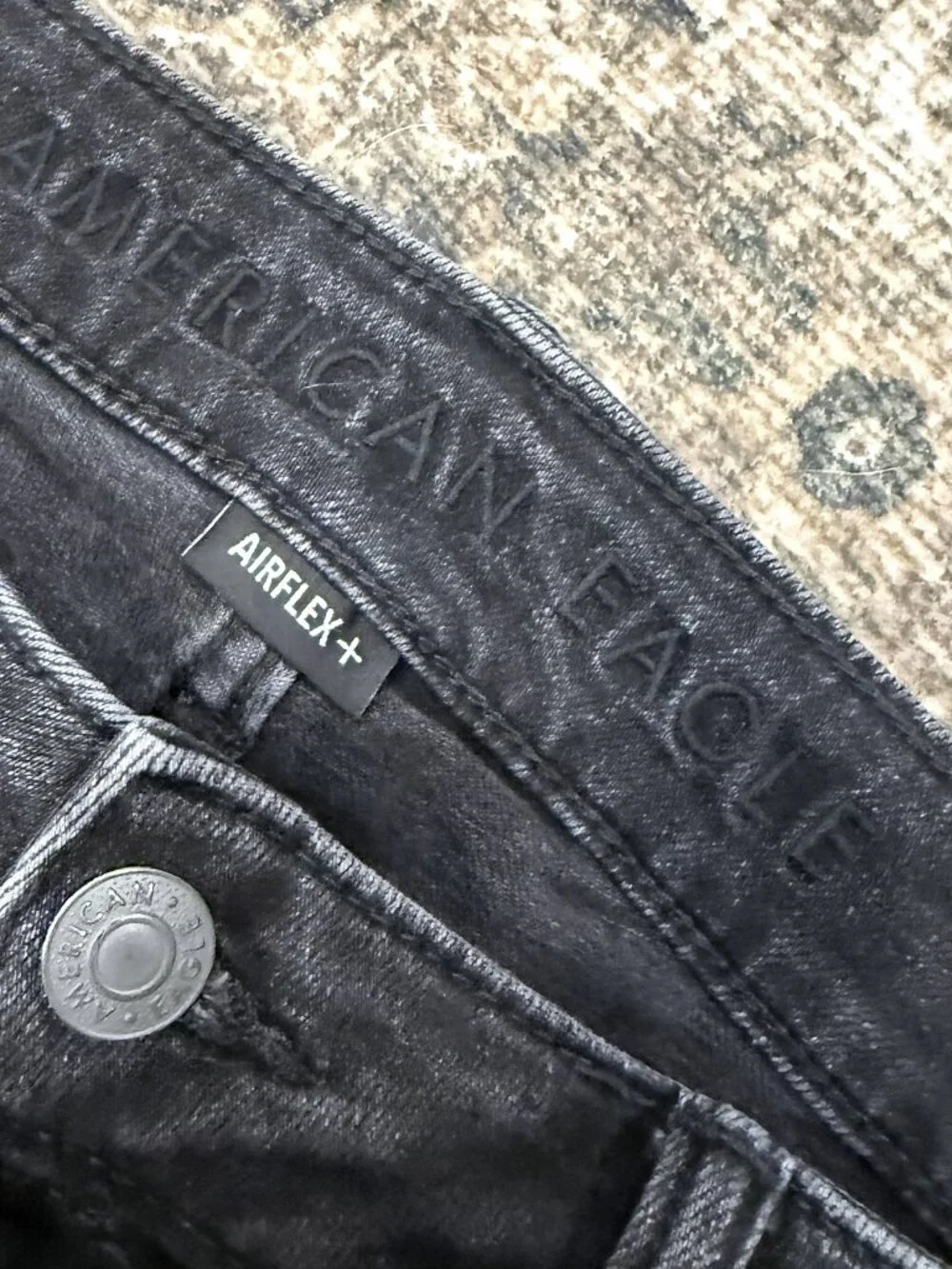 American Eagle AirFlex+ Mens Jeans 33x30 Washed Black Stretch Denim 5-Pocket